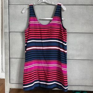 Joie striped pink/blue/black silk short dress, SM